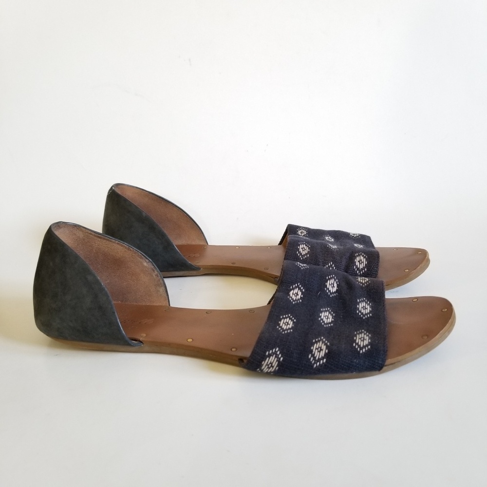 Madewell Thea Diamond Stitch Blue Sandal 9